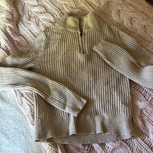 American eagle tan zip up sweater